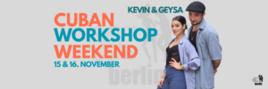 Dance couple at a Cuban Salsa Workshop in Berlin, workshop with Kevin & Geysa.
