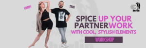 Dancing couples at Cuban Salsa Power Berlin Workshop, creative movements.